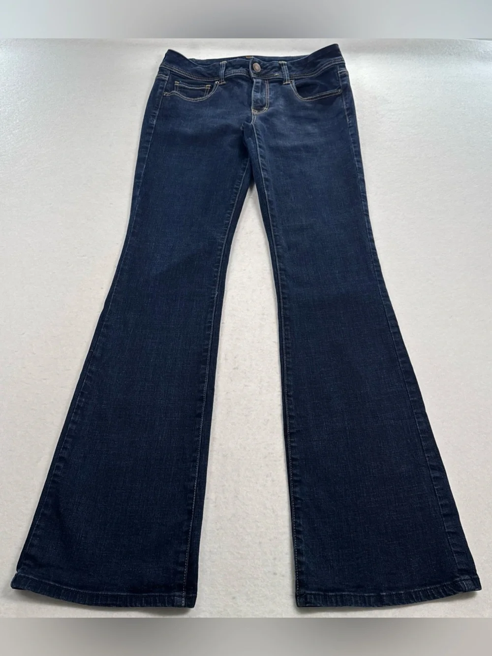American Eagle Original Boot Jeans Womens 14 XLong Dark Blue Wash Super Stretch